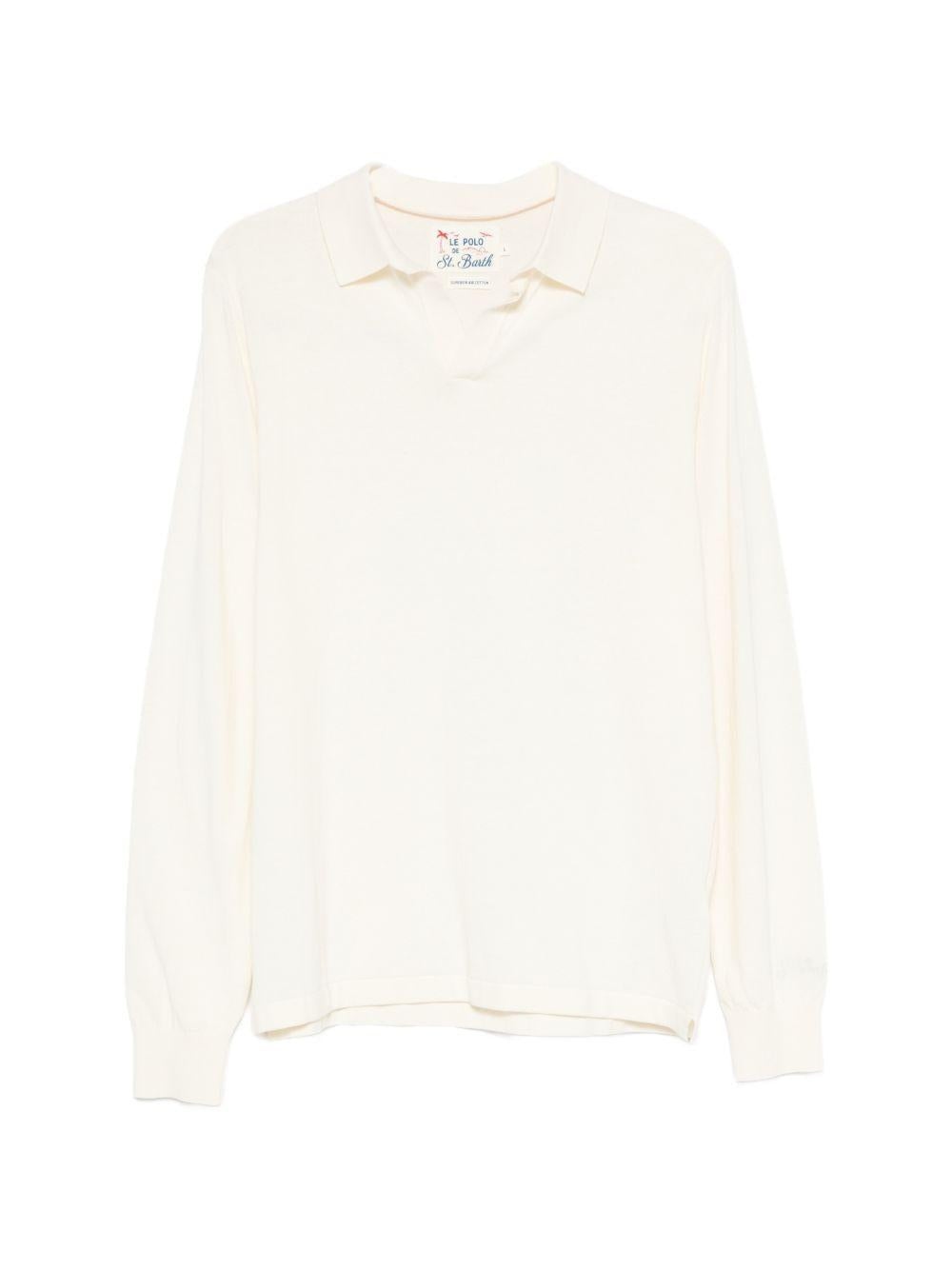 MC2 SAINT BARTH Polo Sloan a maniche lunghe in cotone beige 