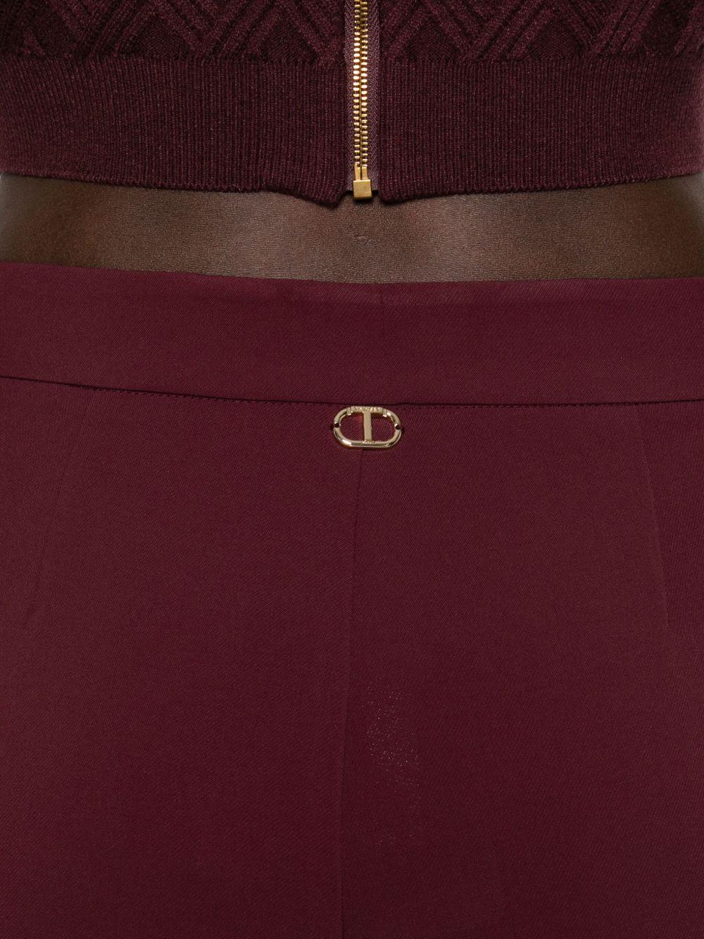 TWINSET Pantaloni bordeaux a zampa 