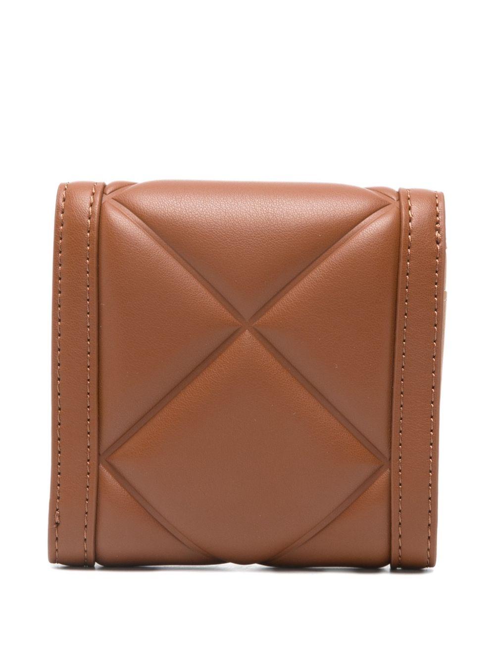 LOVE MOSCHINO Portafoglio trapuntato a conchiglia marrone 