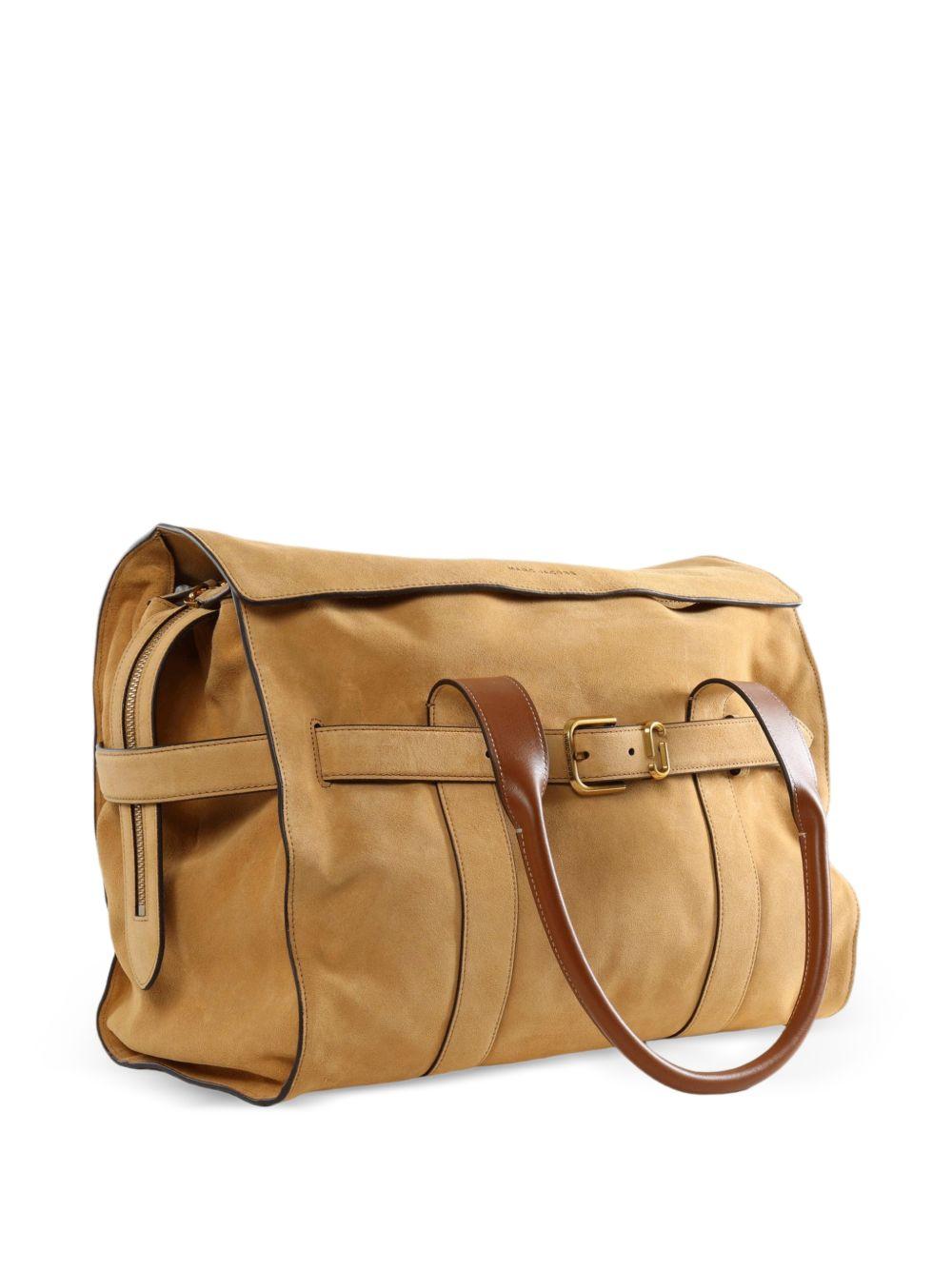 MARC JACOBS Borsa Dakota in suede beige con logo 