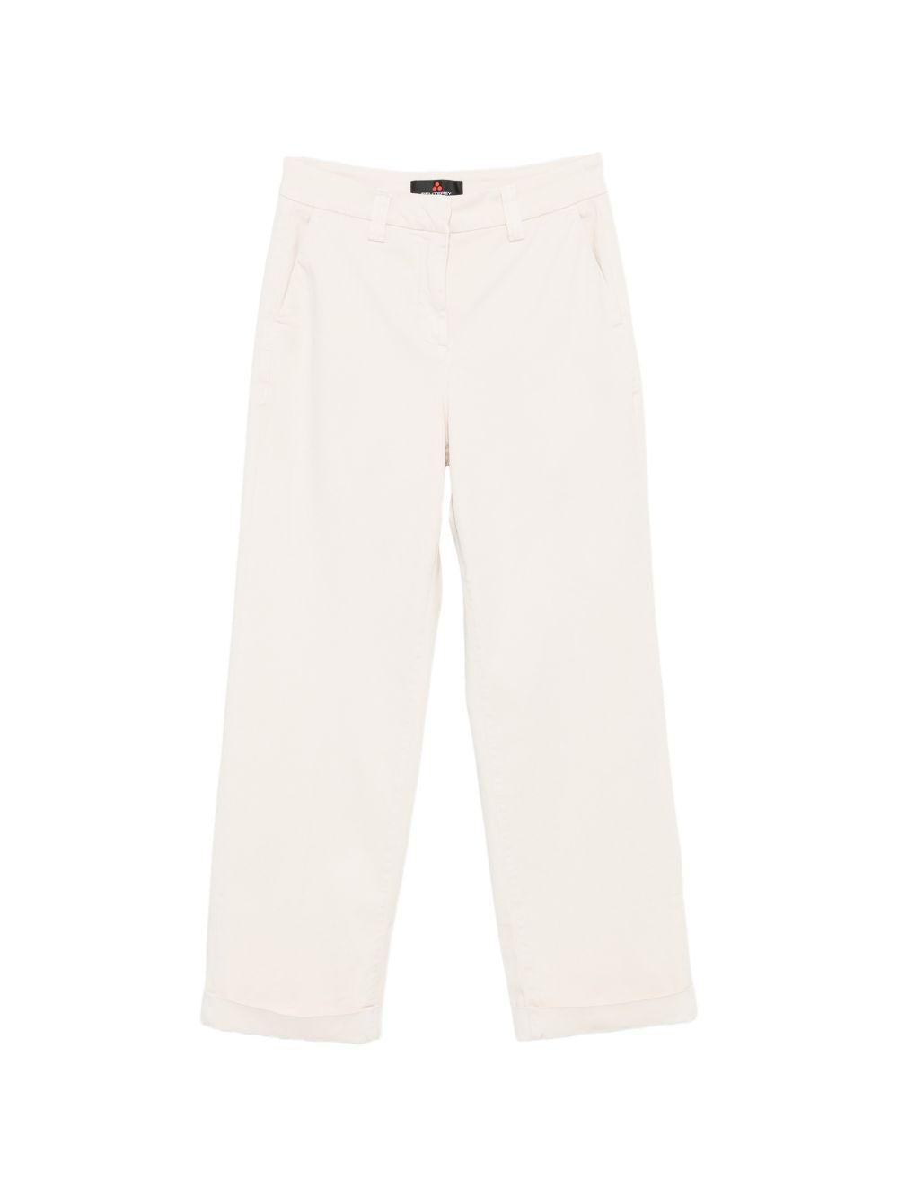 PEUTEREY Pantaloni in cotone elasticizzato avorio 