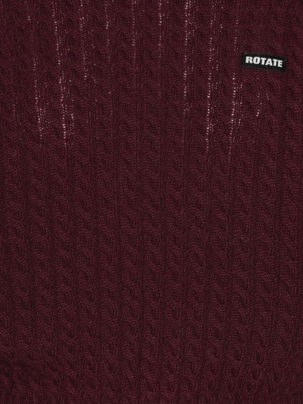 ROTATE Maglione bordeaux con lavorazione a trecce 