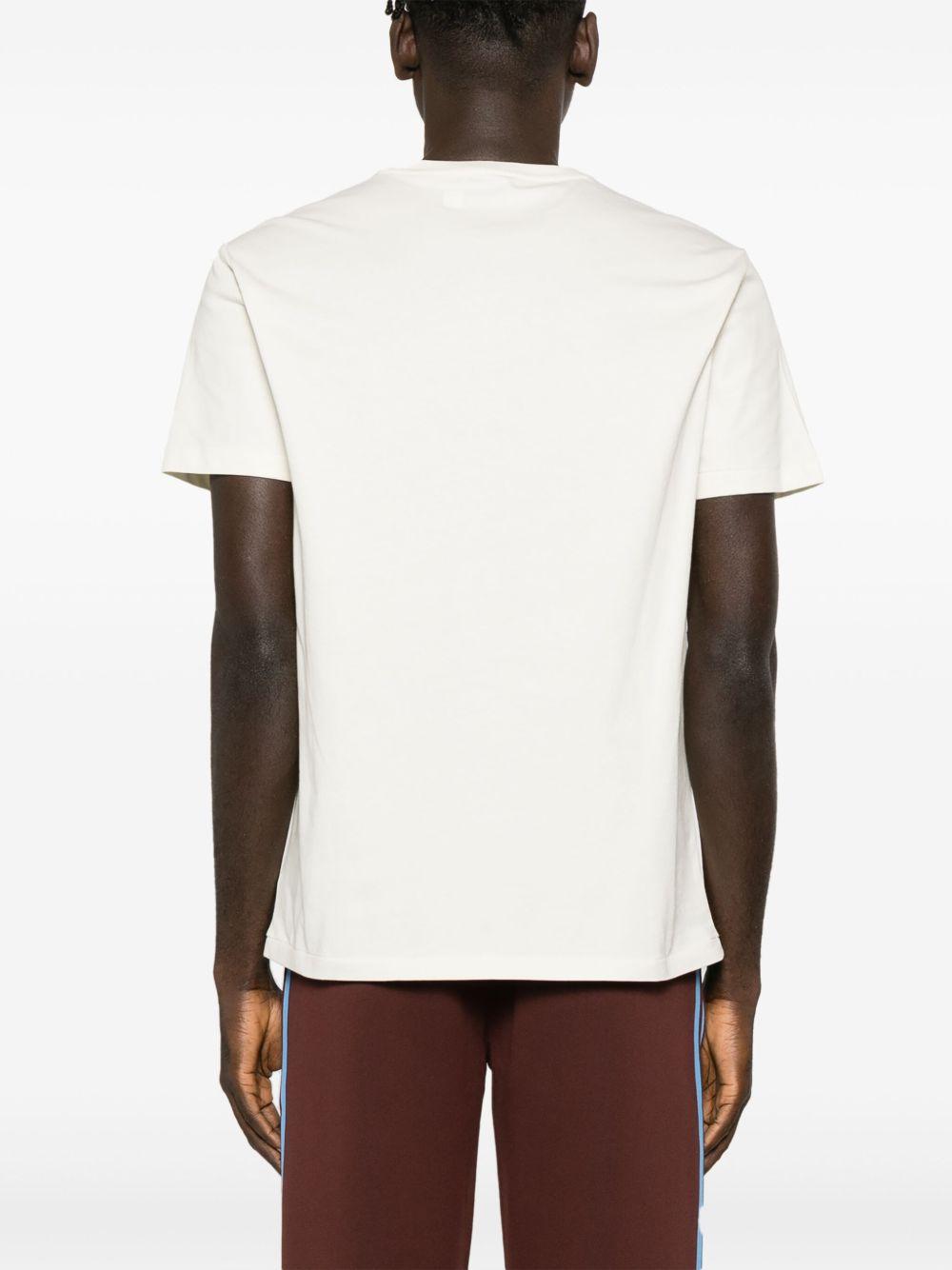 POLO RALPH LAUREN T-shirt panna con logo sul petto 