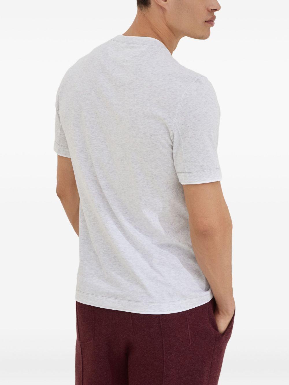 BRUNELLO CUCINELLI T-shirt con logo ricamato sul petto 