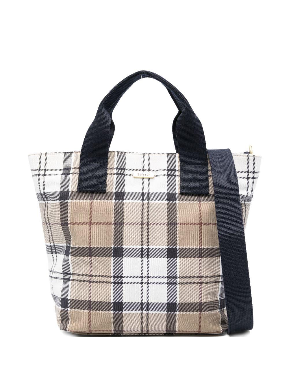 BARBOUR Borsa a mano Tote bag Maisy tartan beige 