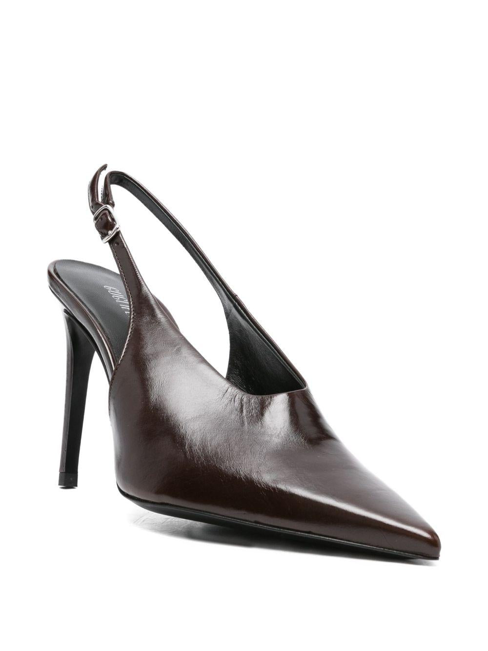 GUGLIELMO ROTTA Slingback in pelle di vitello marrone 