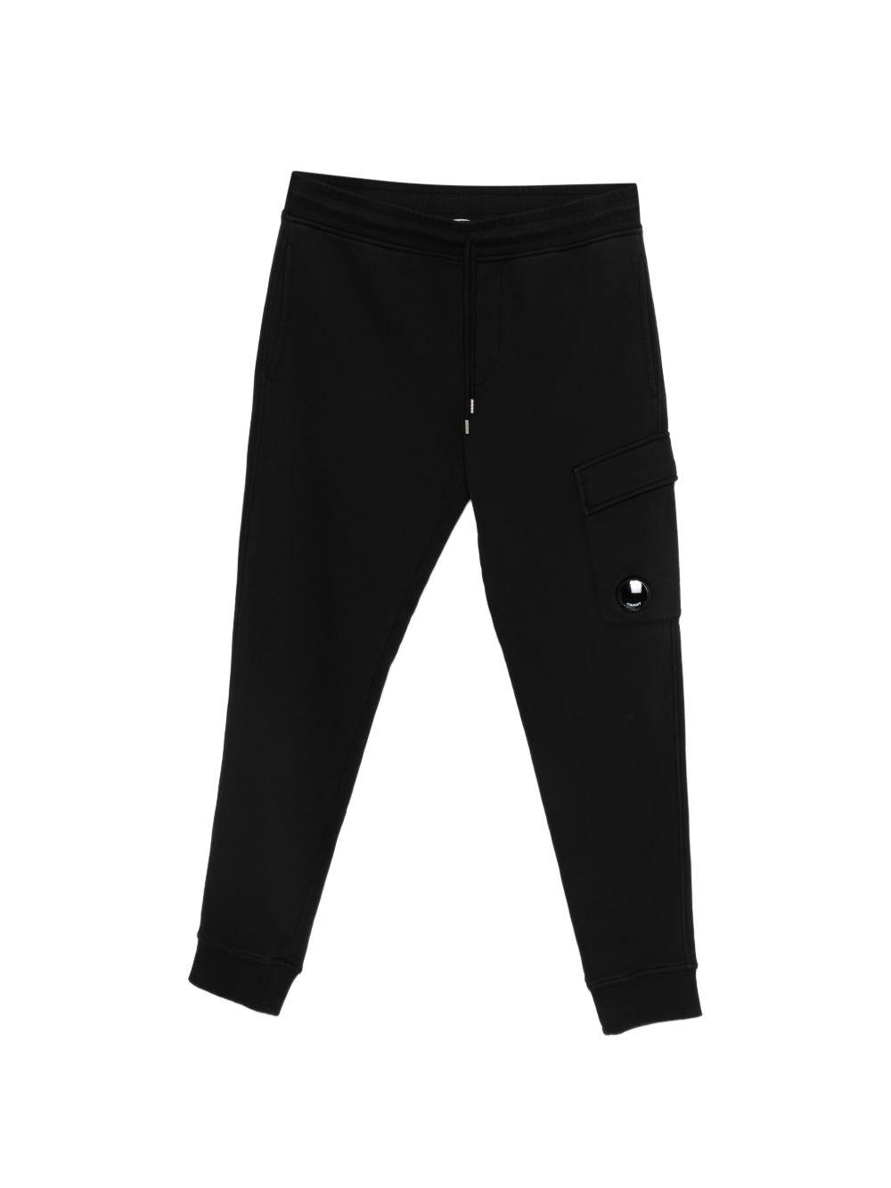 CP COMPANY Pantaloni in cotone neri con tasche cargo 