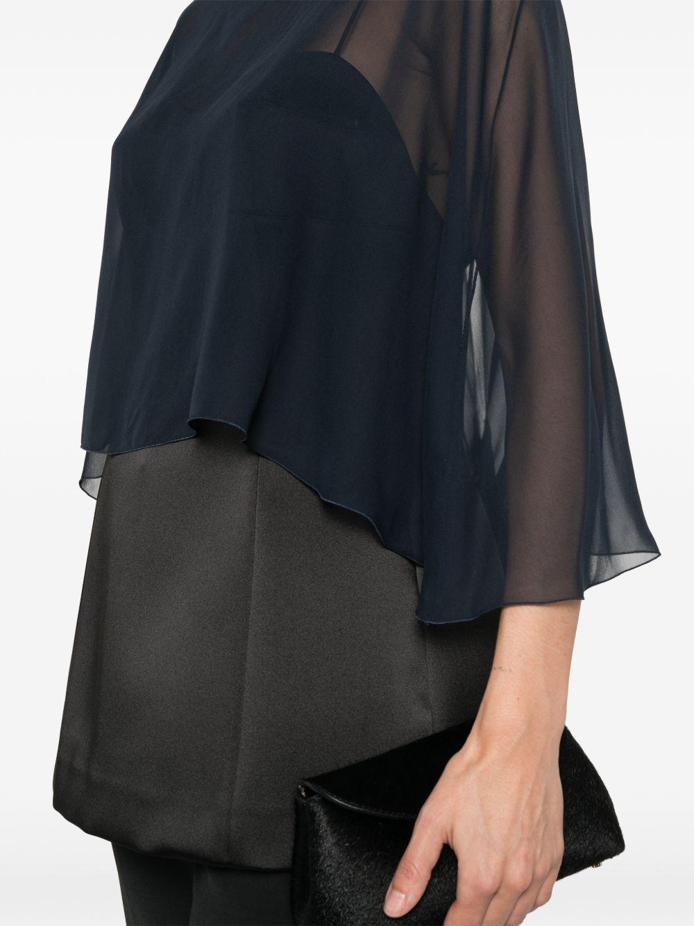 ANTONELLI Foulard Cristian coprispalle nero multivelo semitrasparente 