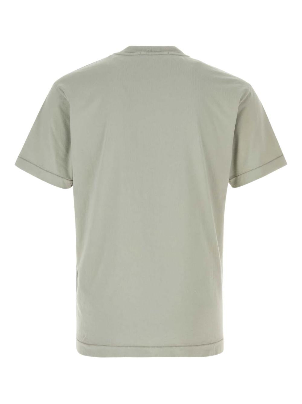 STONE ISLAND T-shirt in cotone verde con logo 