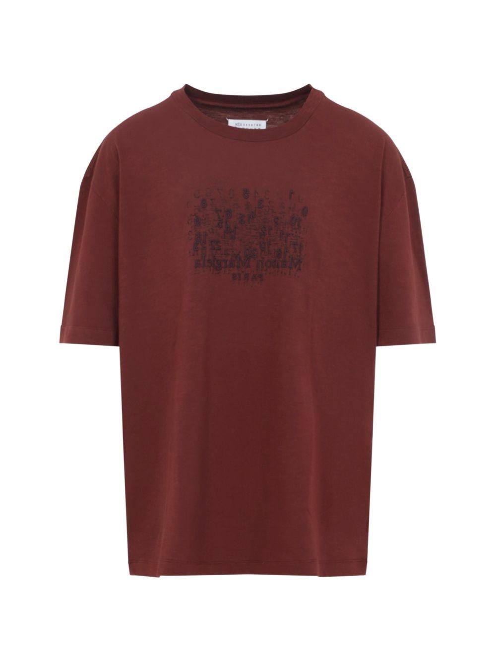 MAISON MARGIELA T-shirt in cotone rosso a maniche corte 