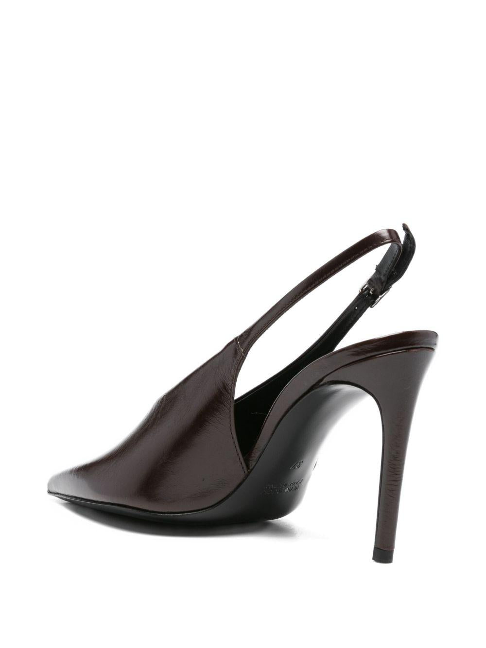 GUGLIELMO ROTTA Slingback in pelle di vitello marrone 