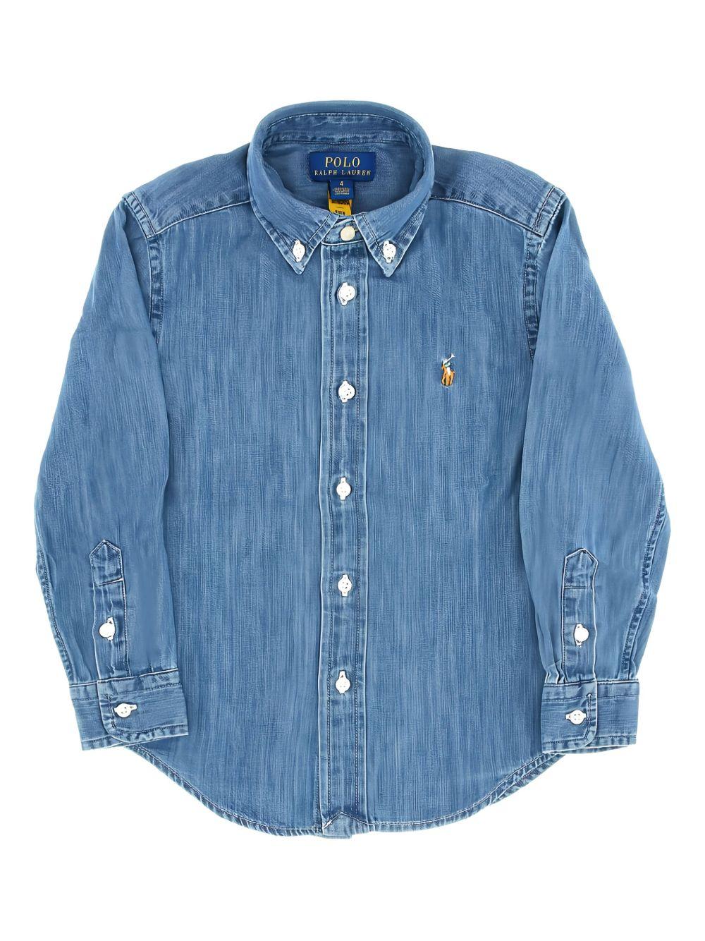 POLO RALPH LAUREN Camicia in denim con logo 
