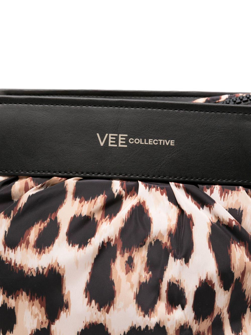VEE COLLECTIVE Borsa a spalla stampa leopardata con logo 