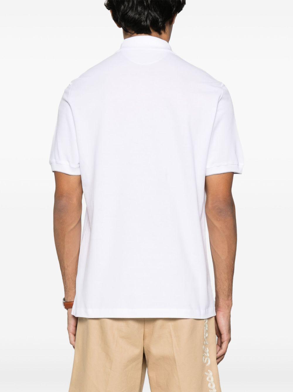 BRUNELLO CUCINELLI Polo in cotone bianco con logo 