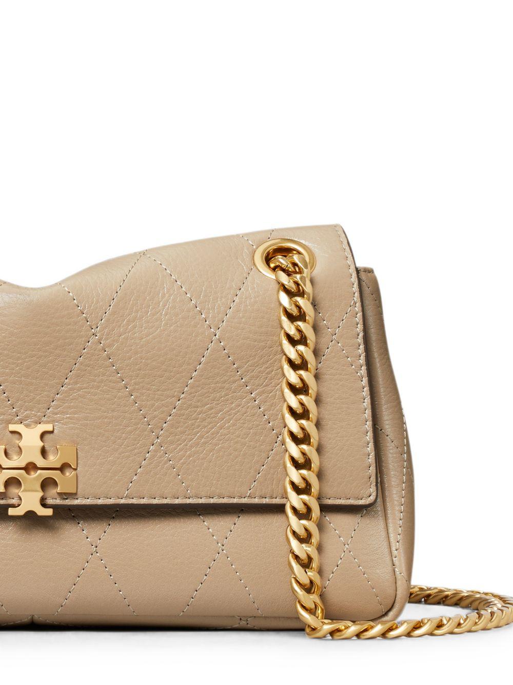 TORY BURCH Borsa a spalla piccola Charlie matelassé in pelle martellata 