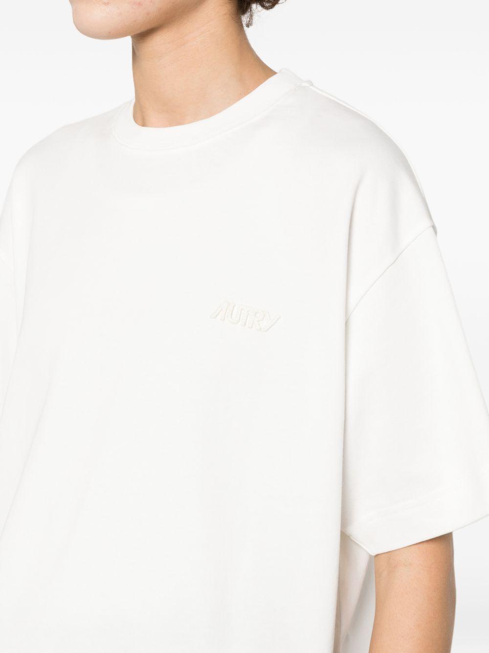 AUTRY T-shirt bianca in cotone con logo 