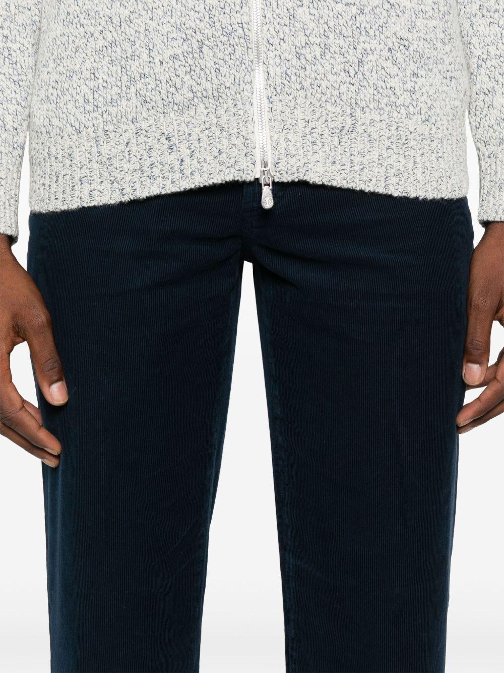 BRUNELLO CUCINELLI Pantalone italian fit in velluto a costine di cotone blu navy 