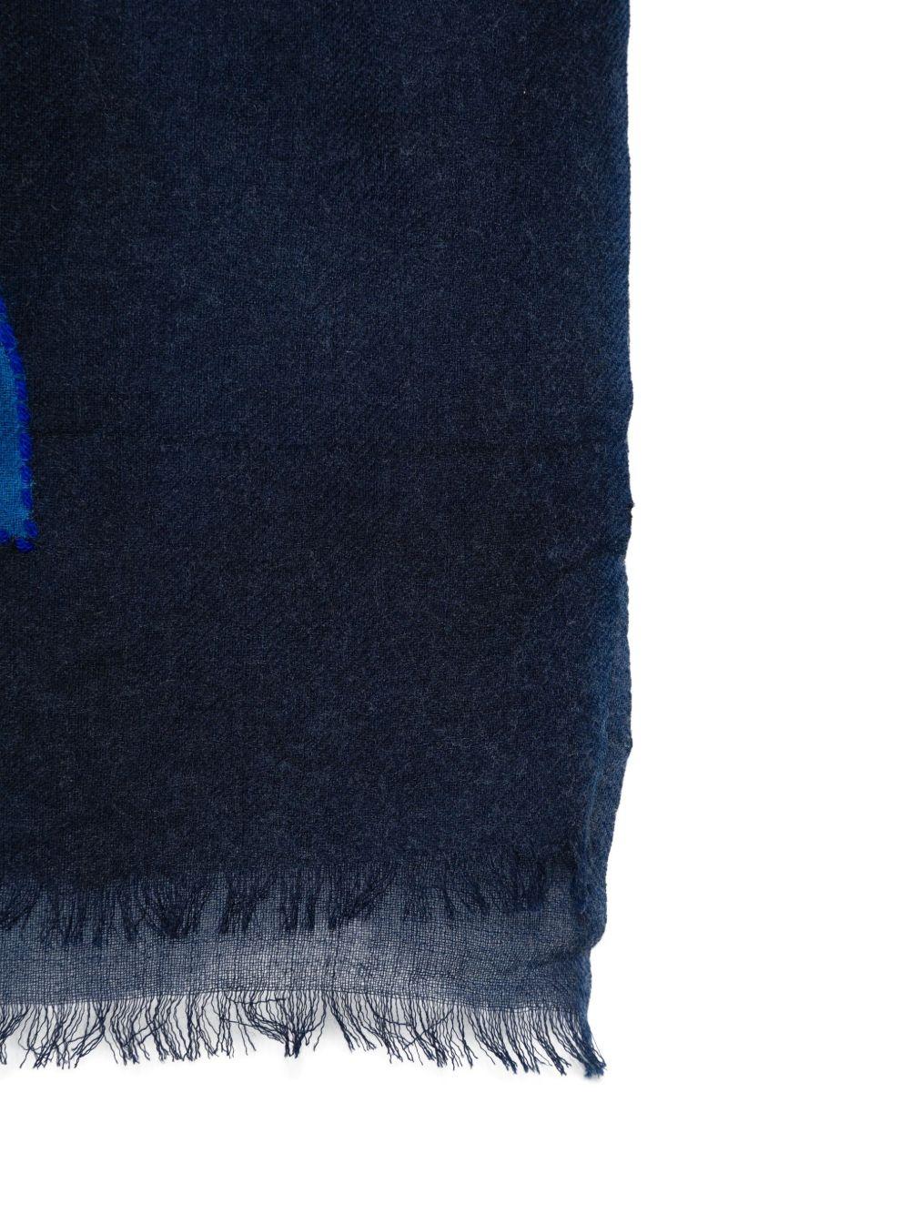 SGOMBERO CANTINE Sciarpa 'Orione' in lana blu con stampa fiori 