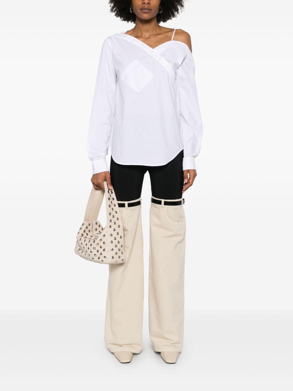 COPERNI Camicia asimmetrica in cotone bianco 