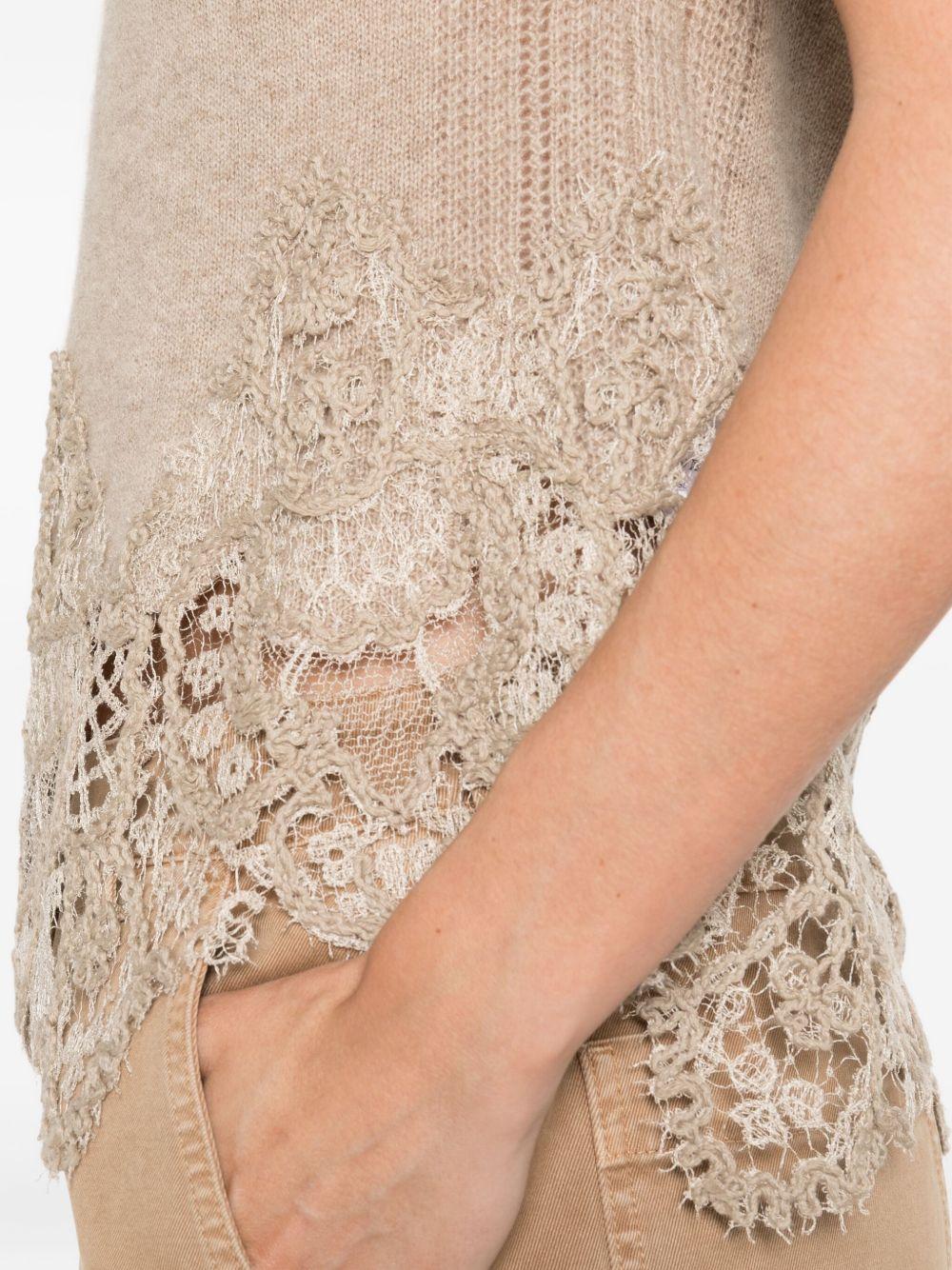 ERMANNO SCERVINO Top con orlo in pizzo 