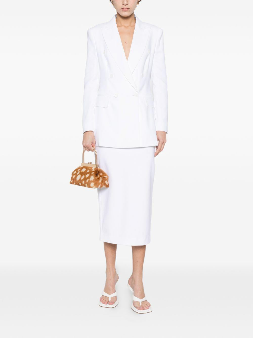 MAX MARA Blazer Pagella in cotone bianco doppiopetto 
