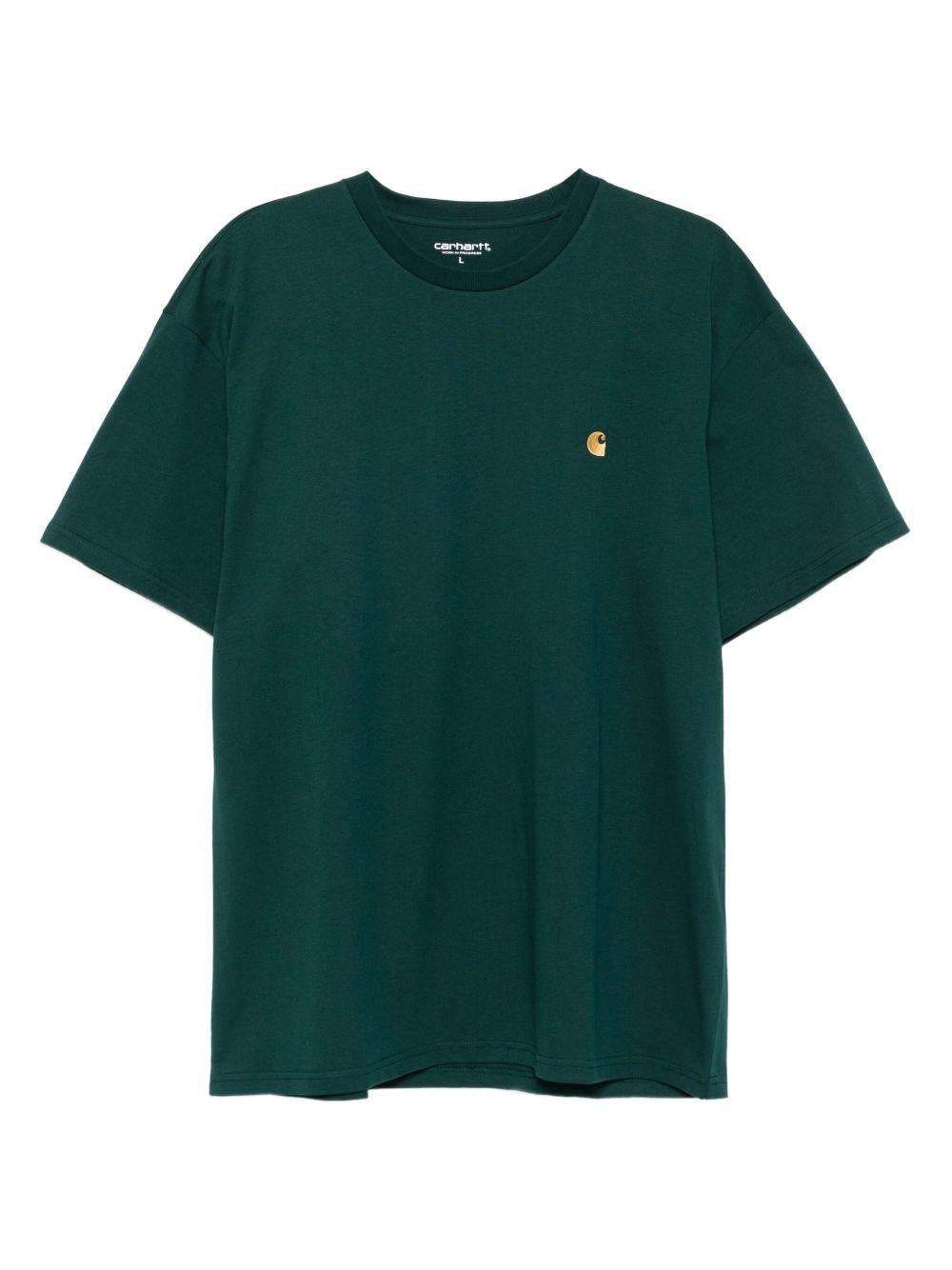 CARHARTT WIP T-shirt in cotone verde con logo 