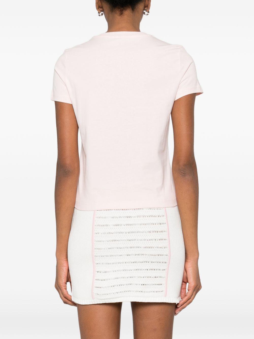 CASABLANCA T-shirt in cotone rosa con stampa logo 