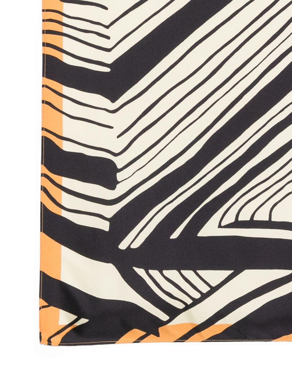 RAQUEL DINIZ Foulard con stampa astratta in seta 