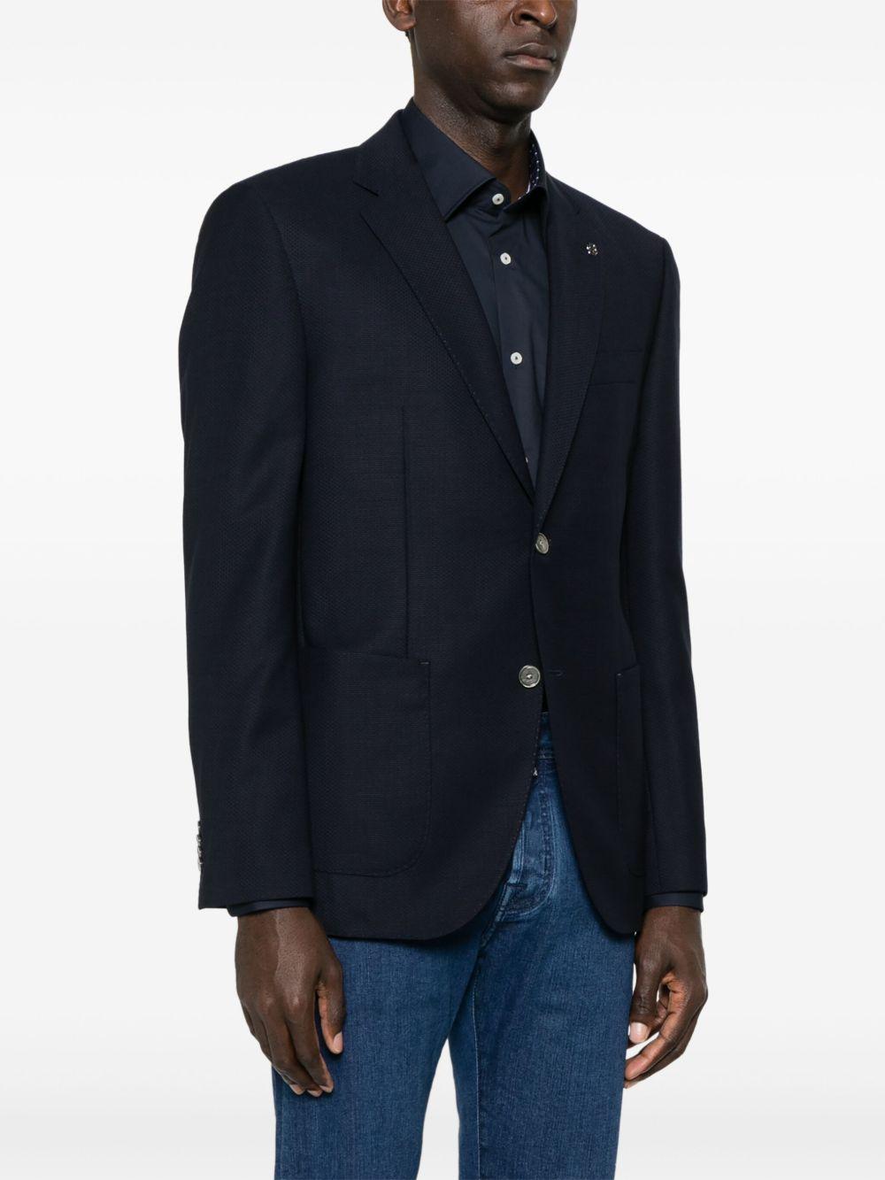 BOSS Blazer monopetto in lana vergine blu 