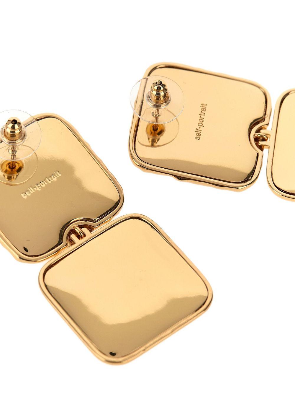 SELF PORTRAIT Orecchini squadrati color oro 
