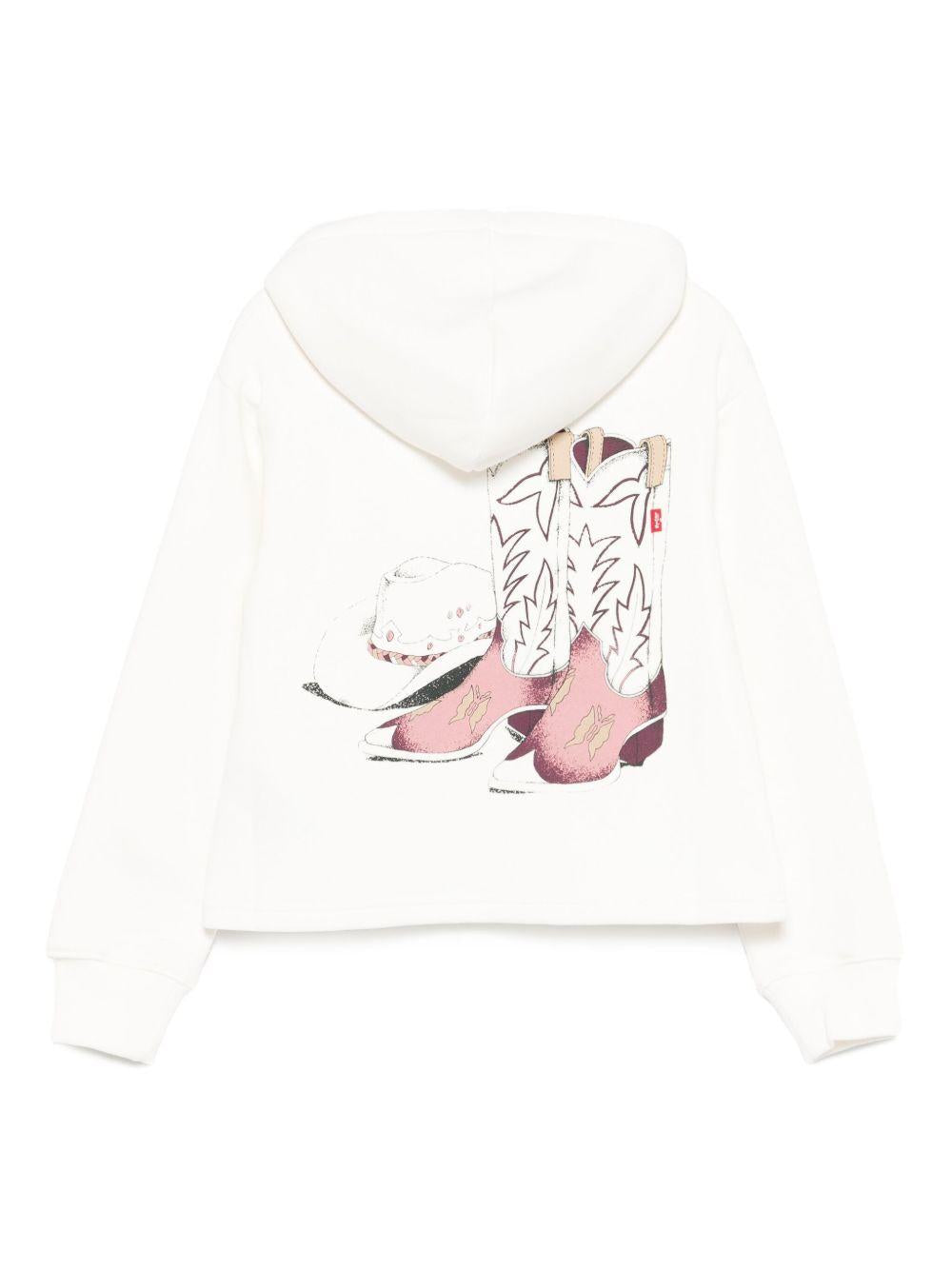 LEVIS Felpa con cappuccio bianca 