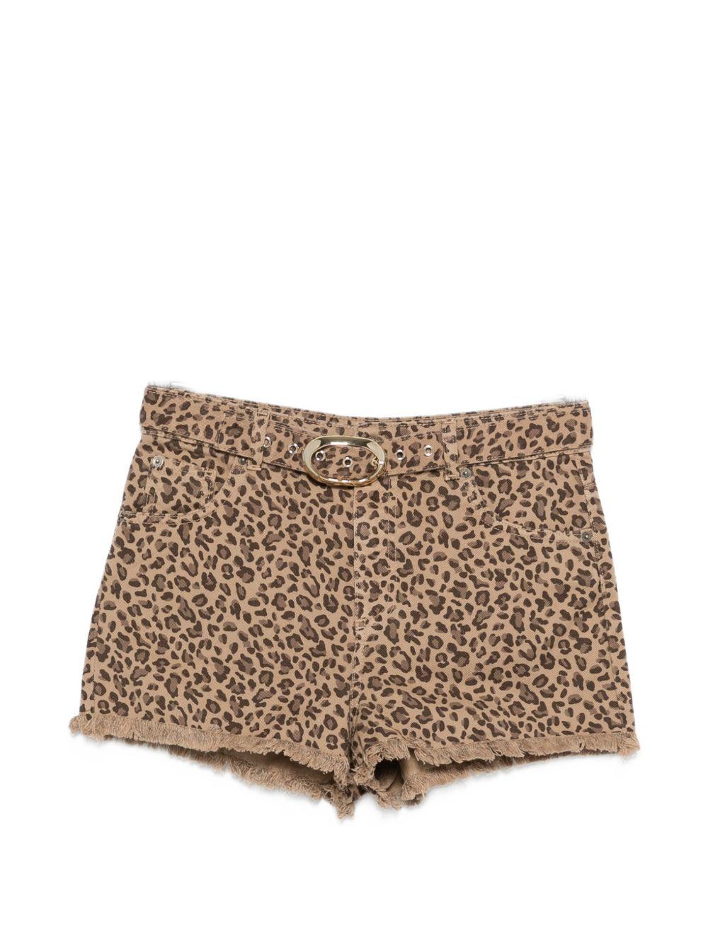 TWINSET Shorts maculati in cotone con cintura 