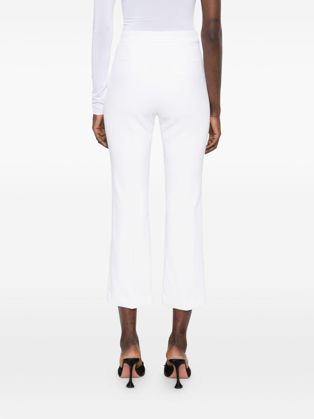 ELISABETTA FRANCHI Pantaloni linea slim fit in tessuto bianco 
