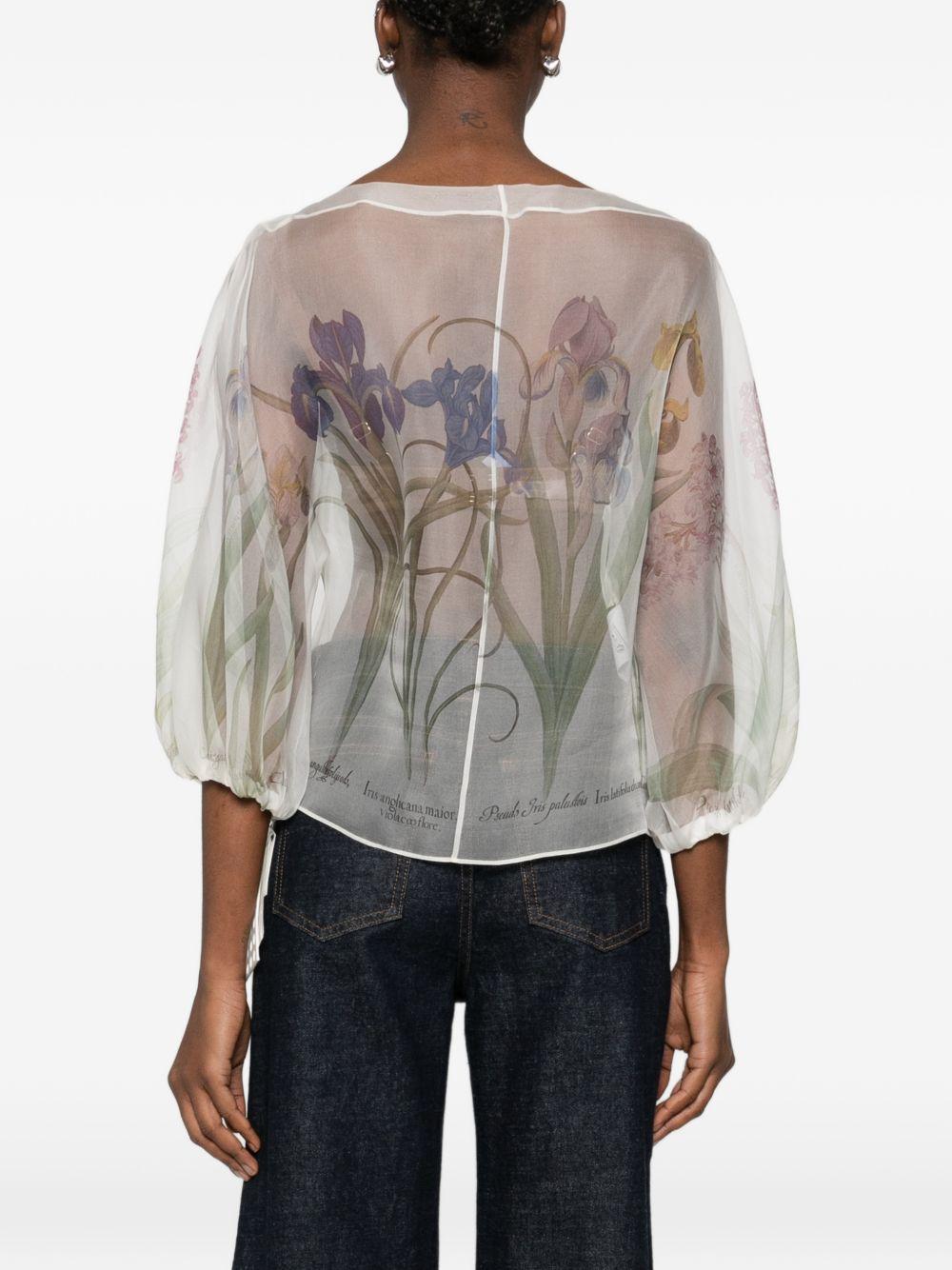 ALBERTA FERRETTI Blusa in seta semitrasparente con fantasia 