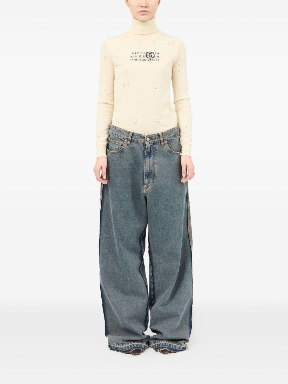 MM6 MAISON MARGIELA Jeans wide leg con cuciture in vista 