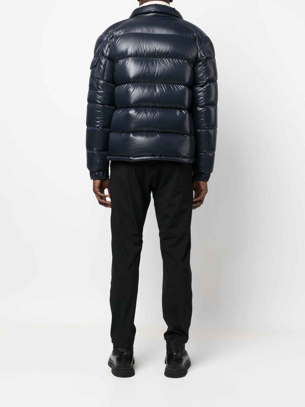 MONCLER Piumino corto blu con cappuccio 