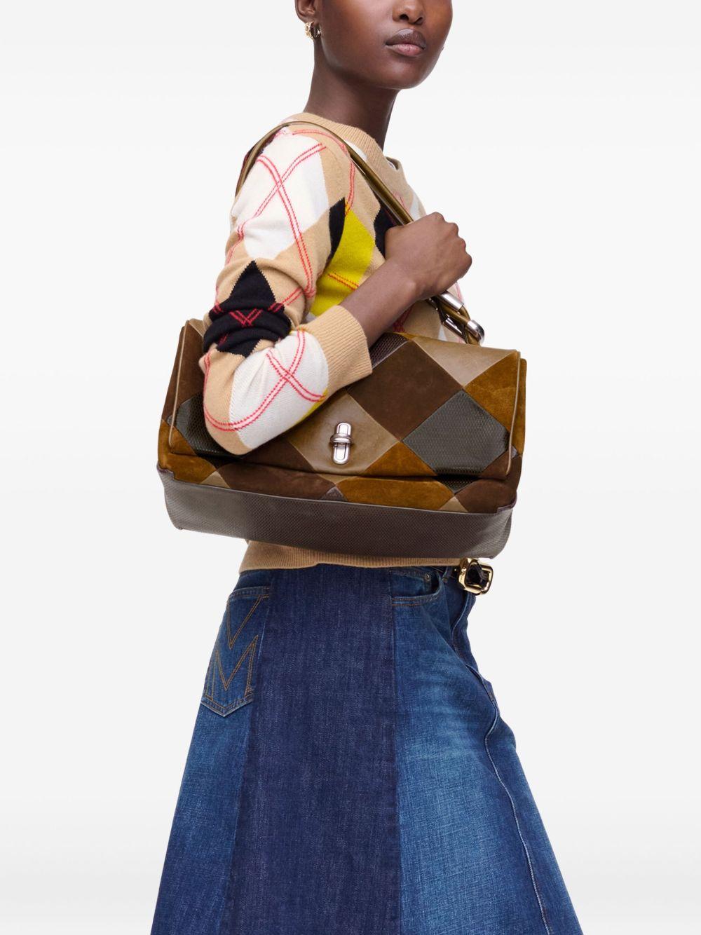 MARC JACOBS Borsa patchwork 'The Large Dual Bag' in pelle marrone 