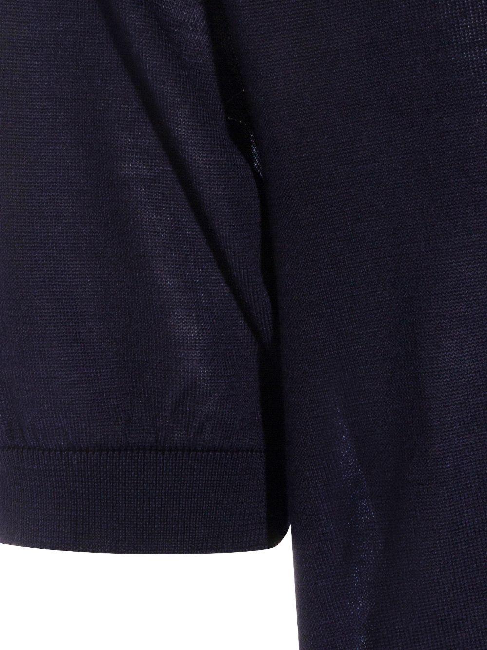 SEVEN GAUGE T-shirt in maglia sottile blu 