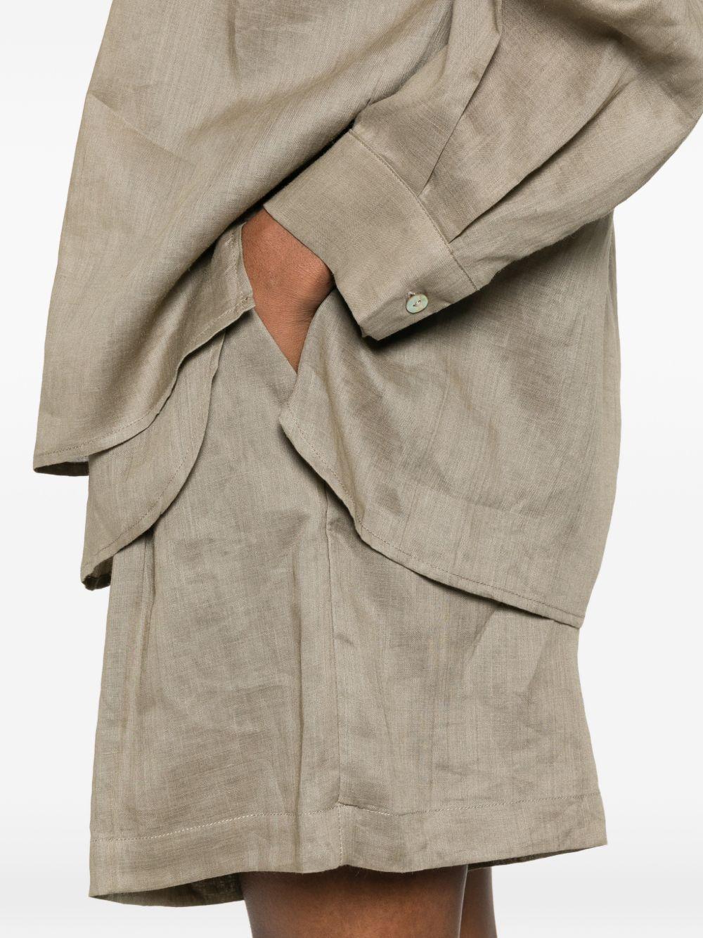 ELEH Shorts color fango con passanti per cintura 