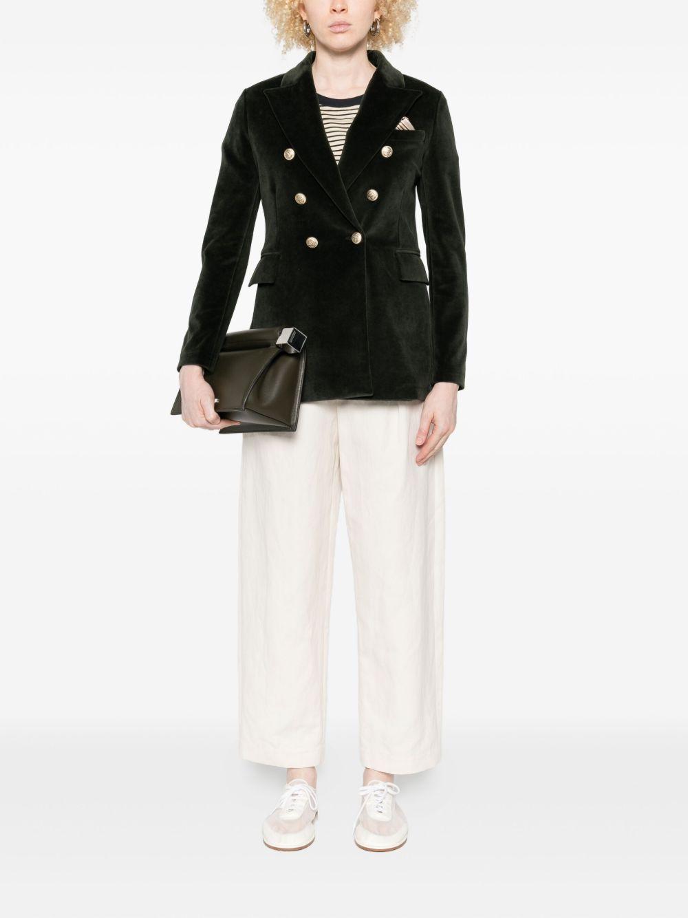 CIRCOLO 1901 Blazer doppiopetto in velluto verde 