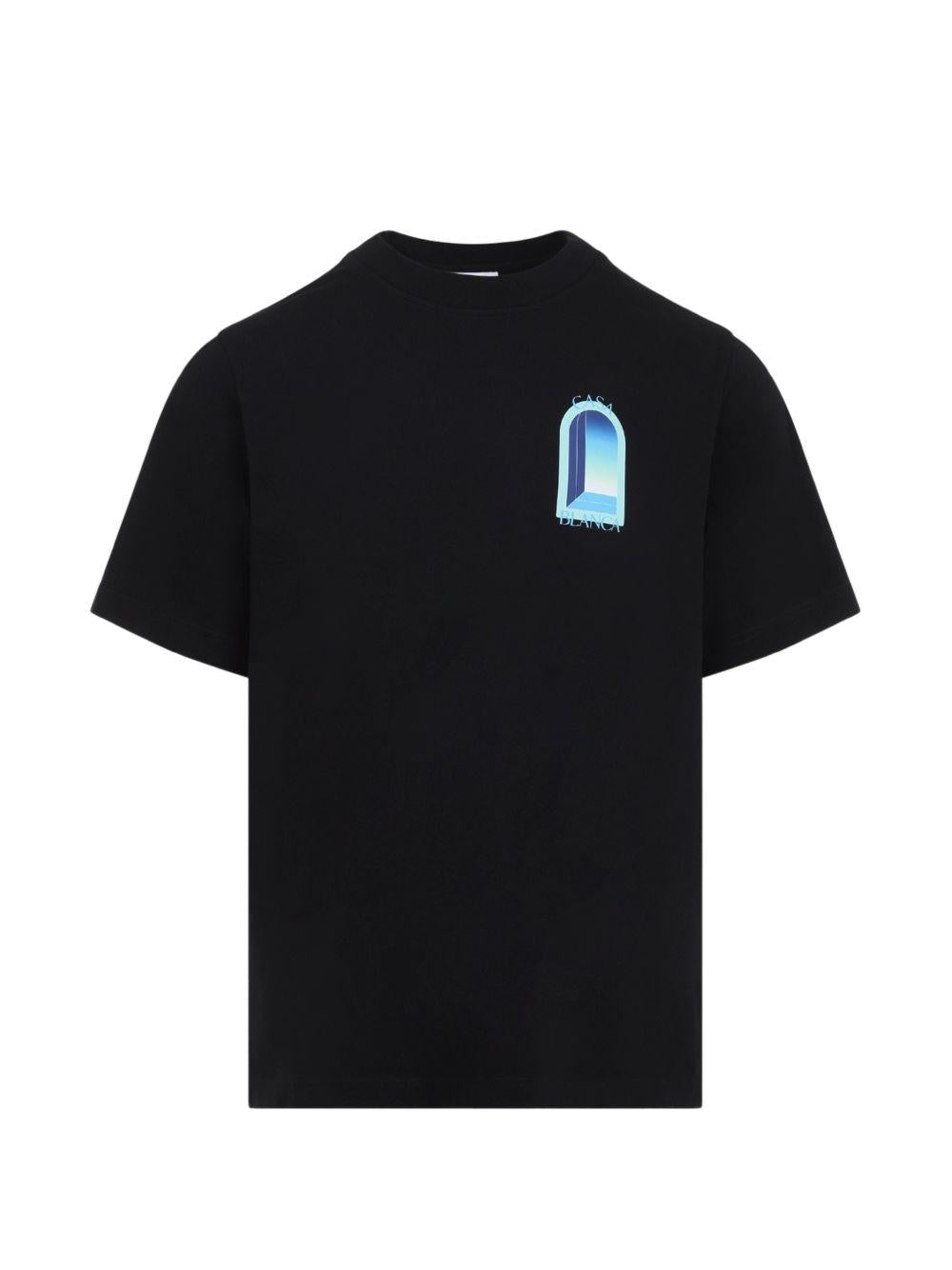 CASABLANCA T-shirt Gradient Arch in cotone nero 