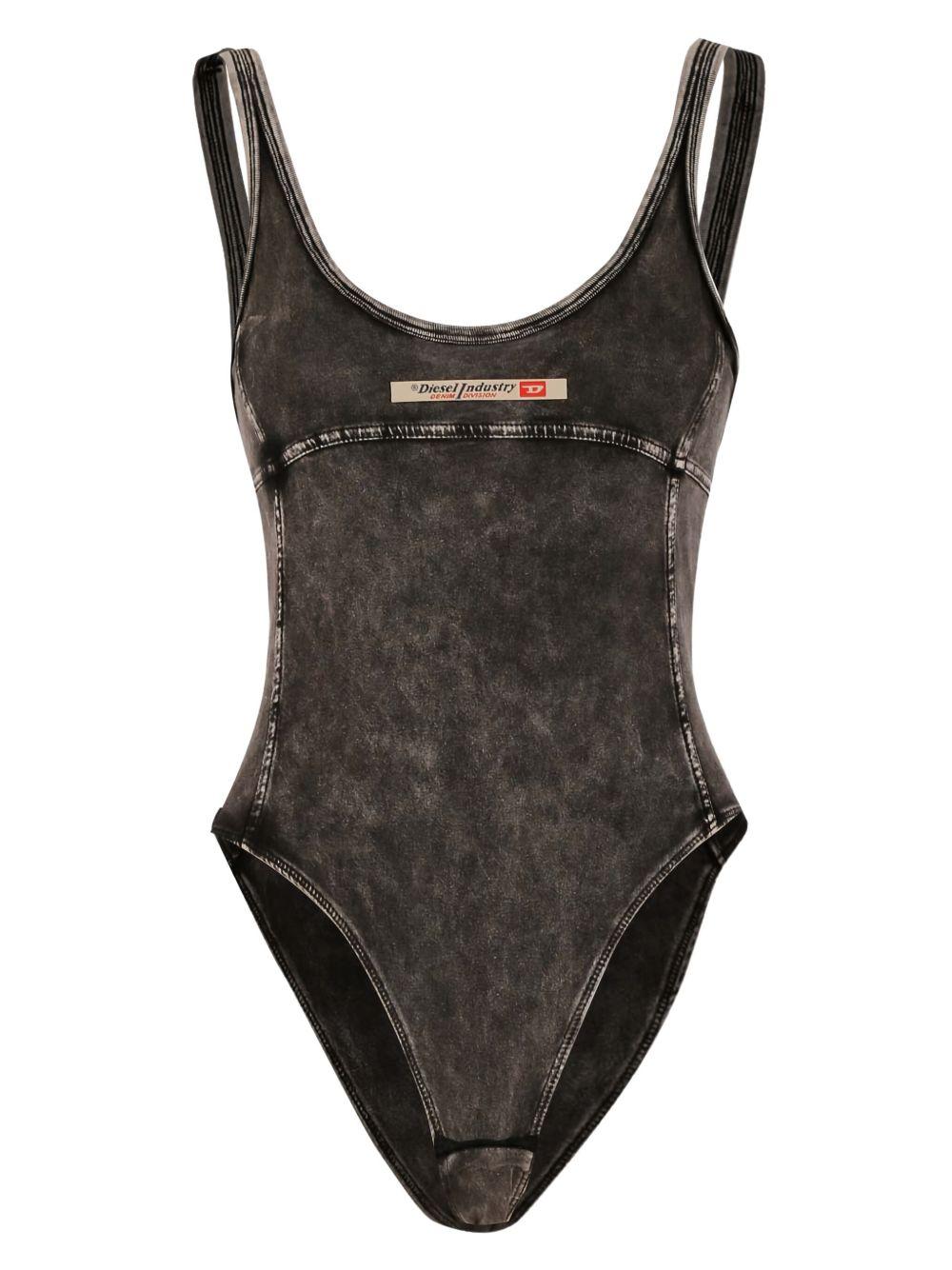 DIESEL Body nero slavato in cotone elasticizzato 