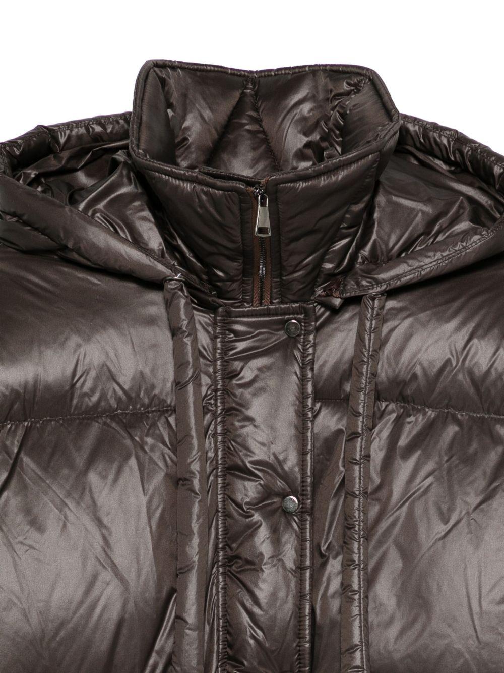 ANTONELLI Piumino corto cedro marrone con cappuccio 