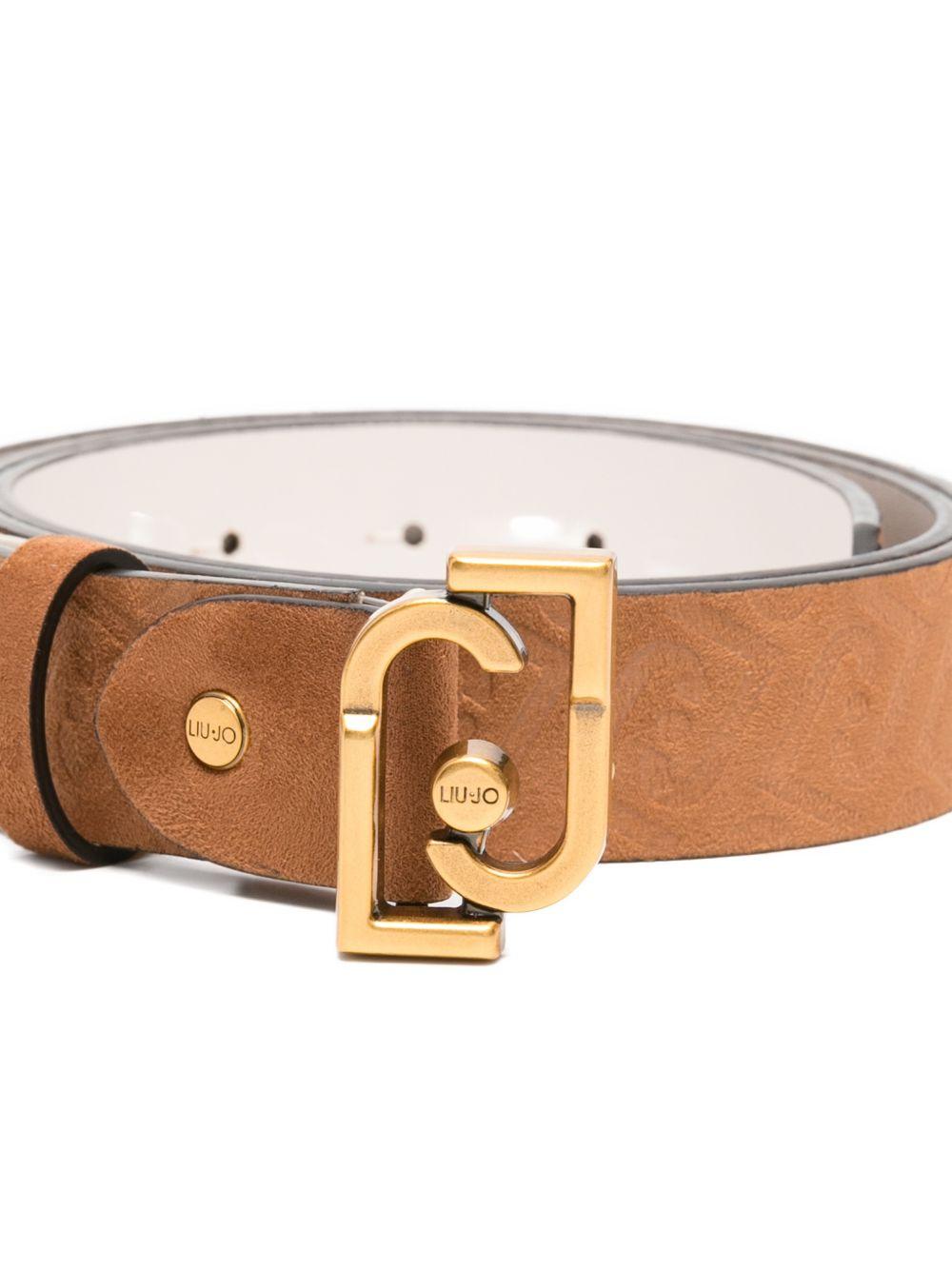 LIUJO Cintura marrone con fibbia dorata 