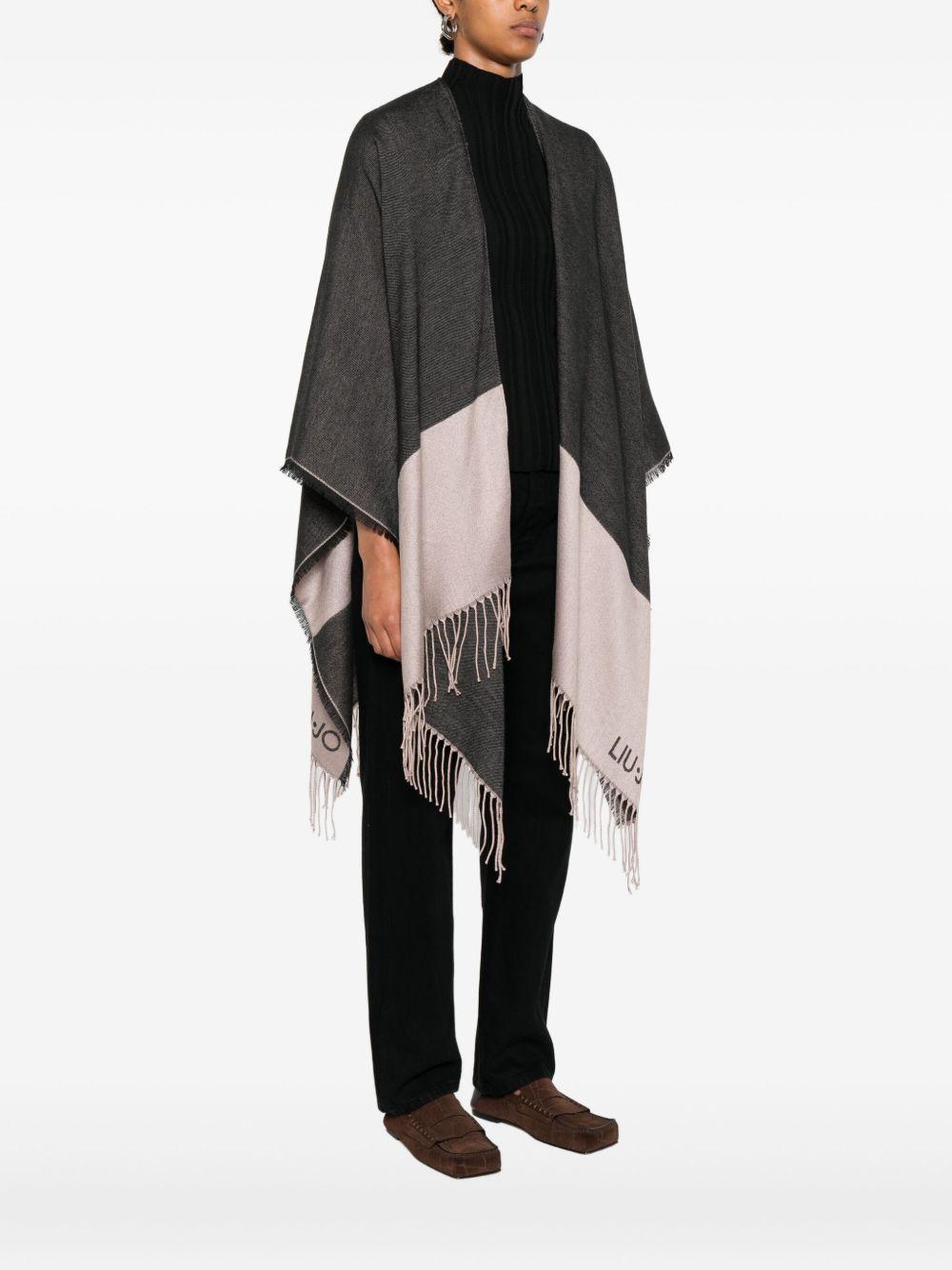 LIUJO Poncho con logo e frange 