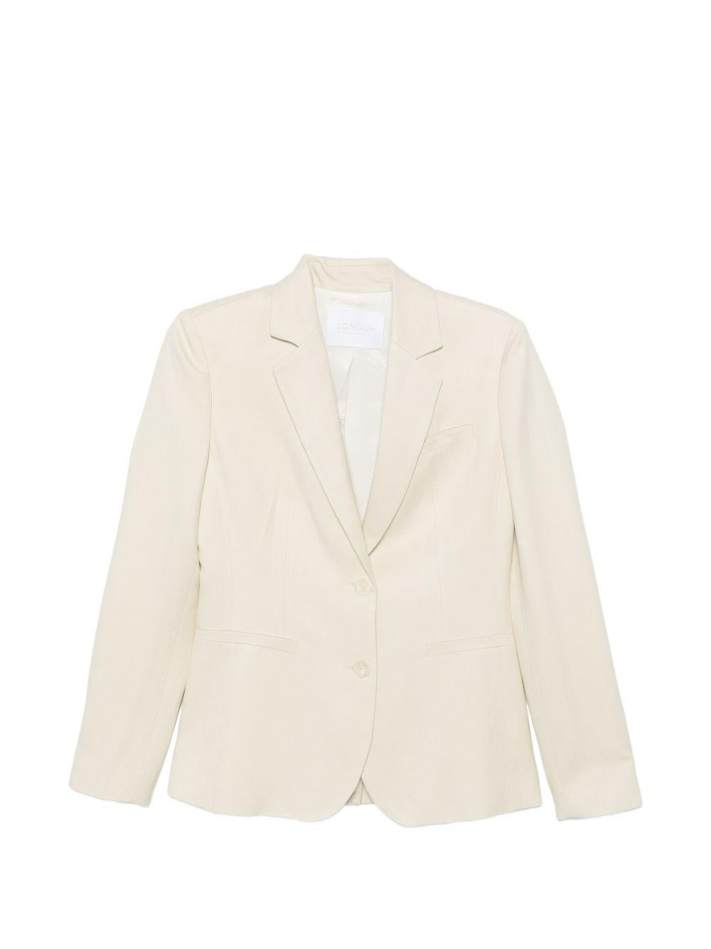 DONDUP Giacca monopetto bianca in misto lino 