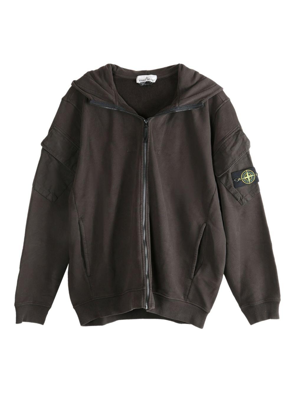 STONE ISLAND Felpa con cappuccio con patch logo<BR/> 