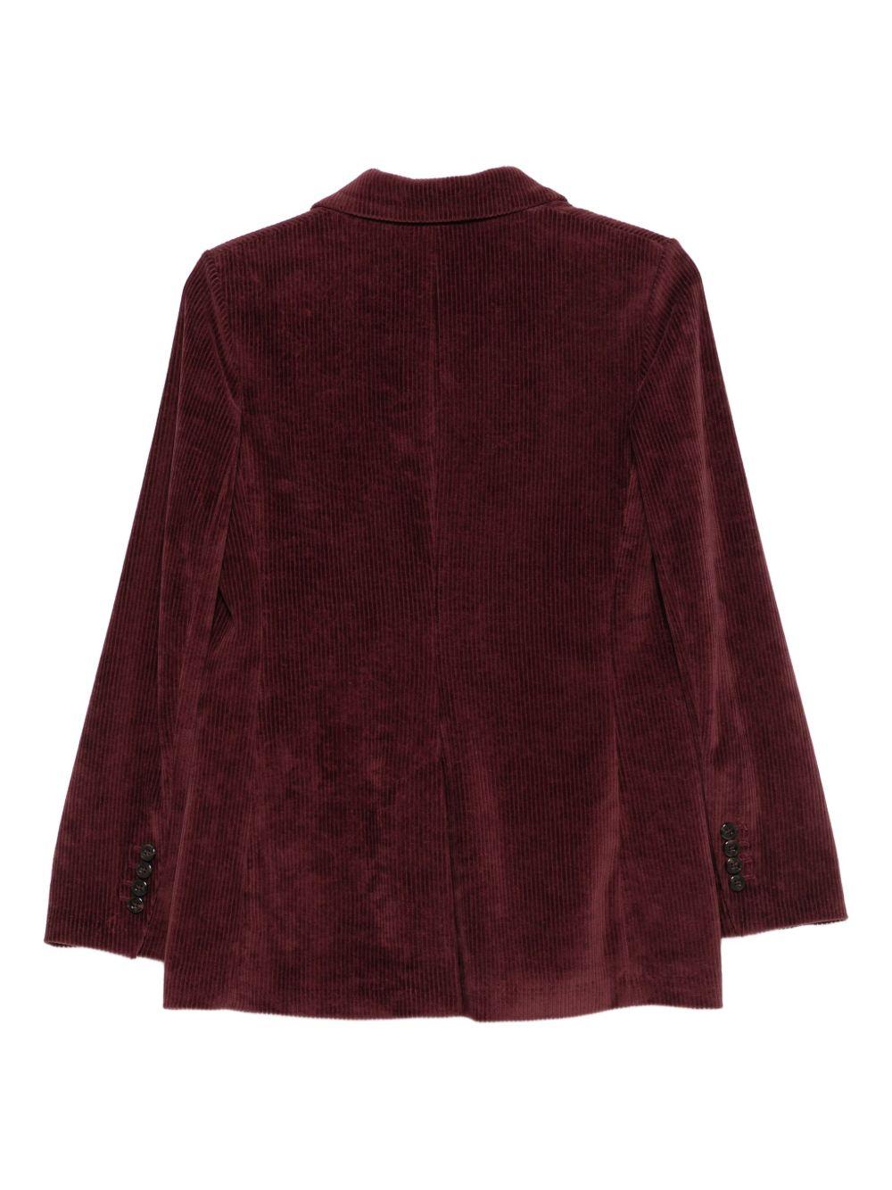 CIRCOLO 1901 Blazer doppiopetto in velluto a coste color bordeaux 