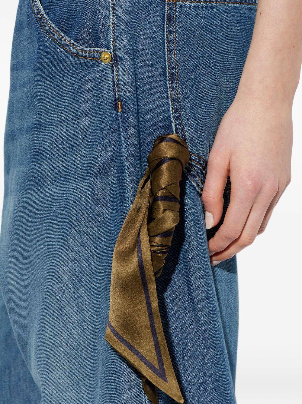 DARKPARK Jeans Lisa loose fit in cotone denim blu con fourlard 