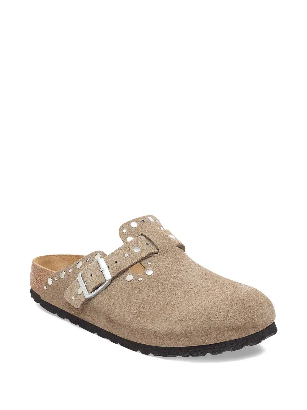 BIRKENSTOCK Ciabatte Boston in camoscio beige 